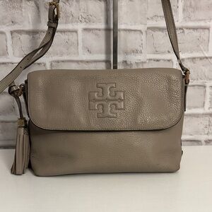 Tory Burch Taupe Leather Crossbody Bag
